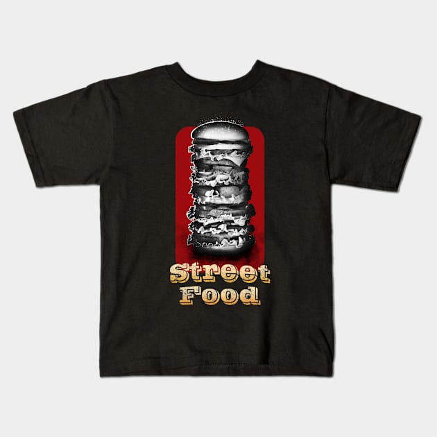 Street food Kids T-Shirt by Night9